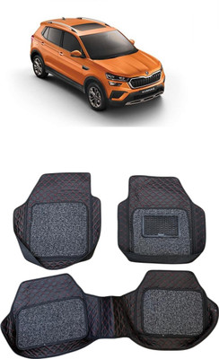 ARNEJA Leatherite 7D Mat For  Skoda Kushaq(Red, Black)