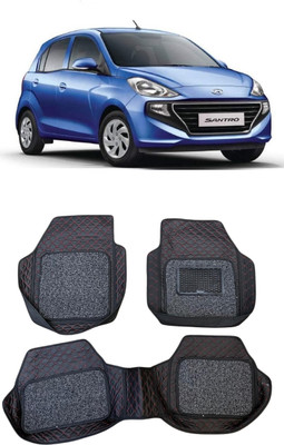 ARNEJA Leatherite 7D Mat For  Hyundai Santro(Red, Black)