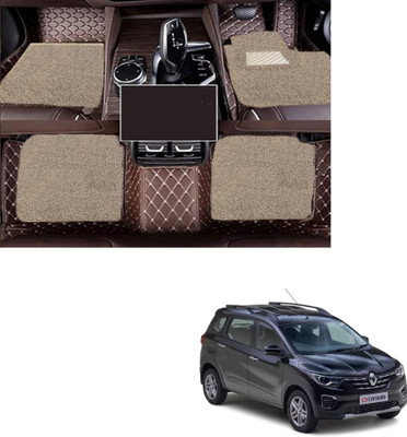 Autoclow Leatherite 7D Mat For  Renault Triber(Brown, Beige)