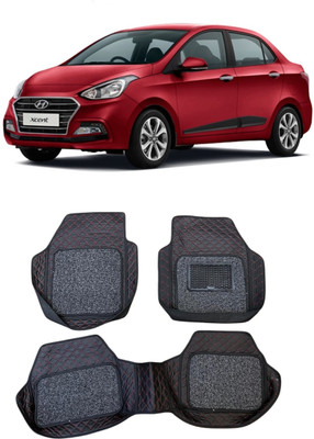 Arnejaa Leatherite 7D Mat For  Hyundai Xcent(Red, Black)