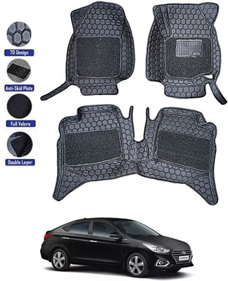 MATIES Leatherite 8D Mat For  Hyundai Verna(Black)