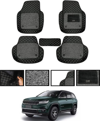 MATIES Leatherite 7D Mat For  Jeep Meridian(Black)