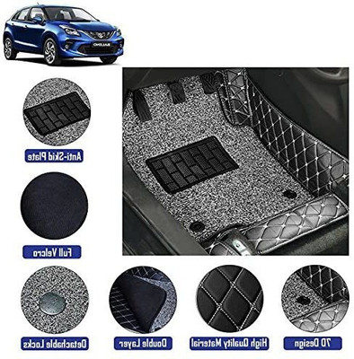 STYLE CHOICE Leather 7D Mat For  Maruti Suzuki Baleno(Black, Beige)