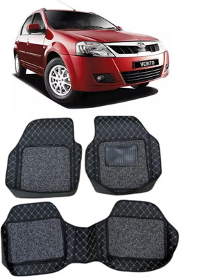 ARNEJA Leatherite 7D Mat For  Mahindra Verito(Silver, Black)