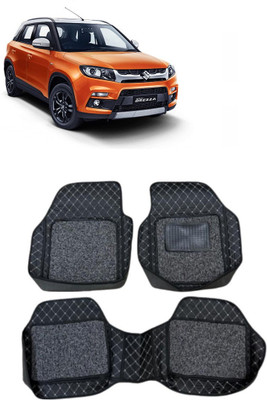 arneja trading company Leatherite 7D Mat For  Maruti Vitara Brezza(Silver, Black)