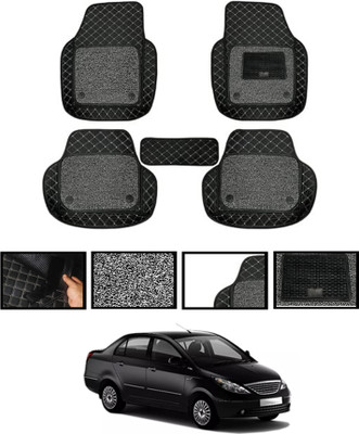 MATIES Leatherite 7D Mat For  Tata Manza(Black)