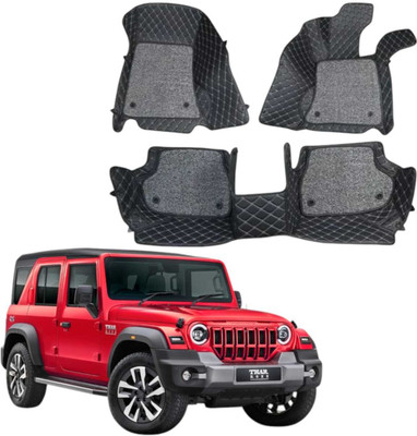 Footsace Leather 7D Mat For  Mahindra Thar Roxx(Black)