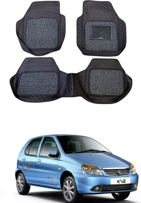 Arnejaa Leatherite 7D Mat For  Tata Indica eV2(Red, Black)