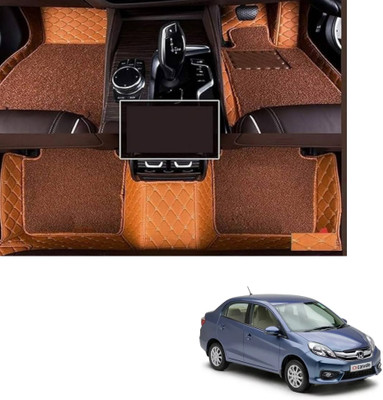 Autoclow Leatherite 7D Mat For  Honda Amaze(Brown)