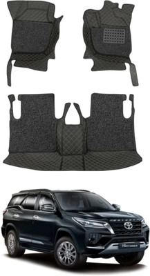 TOFIT ENTERPRISES Leatherite 7D Mat For  Toyota Fortuner(Silver, Black)