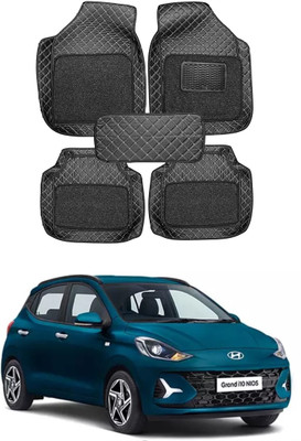 arneja trading company Leatherite 7D Mat For  Hyundai Grand i10 Nios(Silver, Black)