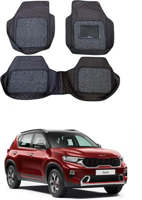 Autocom Leatherite 7D Mat For  Kia Sonet(Red, Black)