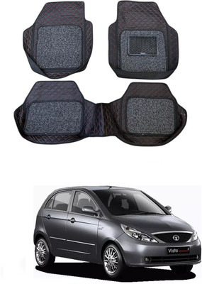 ARNEJA Leatherite 7D Mat For  Tata Indica Vista(Red, Black)