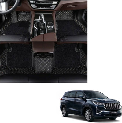 Autoclow Leatherite 7D Mat For  Toyota Innova Hycross (7 Seater)(Gold, Black)