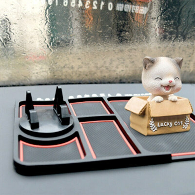 ANAYA G Silicone Standard Mat For  Universal For Car(Black, Red)