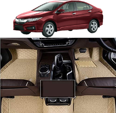 INSURE AUTOMOTIVE Leather 7D Mat For  Honda City(Beige)