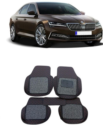 Arnejaa Leatherite 7D Mat For  Skoda Superb(Red, Black)