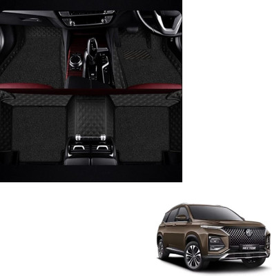 Autoclow Leatherite 7D Mat For  MG Hector Plus (7 Seater)(Black, Black)