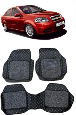 arneja trading company Leatherite 7D Mat For  Chevrolet Aveo(Silver, Black)
