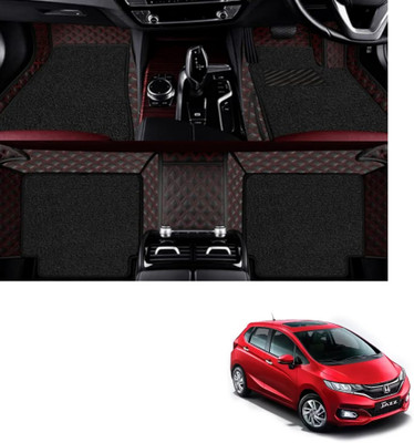 Autoclow Leatherite 7D Mat For  Honda Jazz(Red, Black)