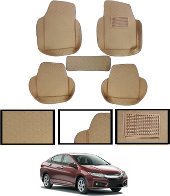 ABJD Leatherite 7D Mat For  Honda Universal For Car(Beige)