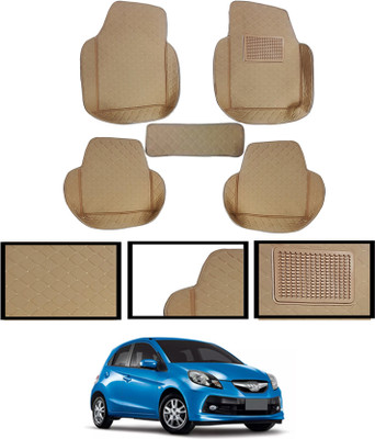 ABJD Leatherite 7D Mat For  Honda Brio(Beige)