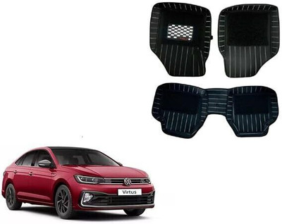 Autorepute Leather 9D Mat For  Volkswagen Virtus(Black)
