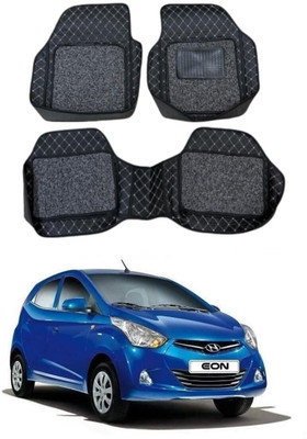 arneja trading company Leatherite 7D Mat For  Hyundai Eon(Silver, Black)