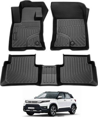 MOCKHE Plastic 9D Mat For  Maruti New Brezza(Black)