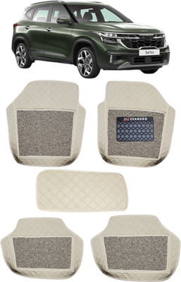 Zeanuro Leatherite 7D Mat For  Kia NA(Beige, Gold)