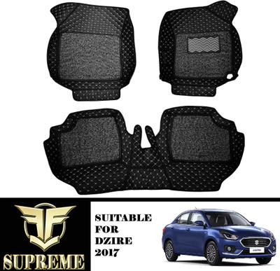 Fit Fly Leather 7D Mat For  Maruti Swift Dzire(Silver, Black)