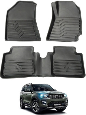 AYW PVC Tray Mat For  Mahindra Universal For Car(Black)
