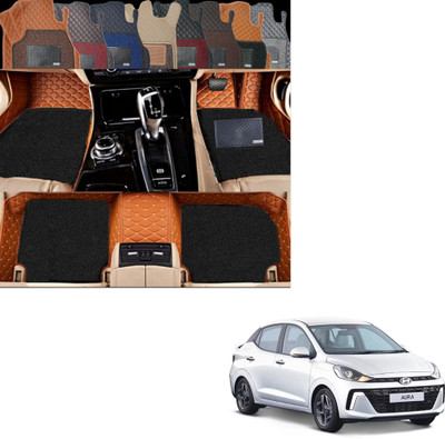 Autoclow Leatherite 7D Mat For  Hyundai Aura(Brown, Black)