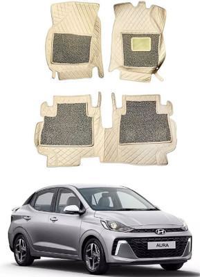 Autorepute Leather 7D Mat For  Hyundai Aura(White, Grey)