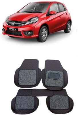 Arnejaa Leatherite 7D Mat For  Honda Brio(Red, Black)
