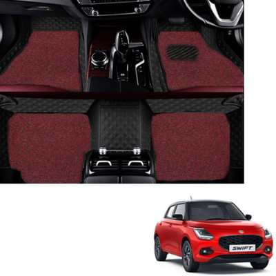 Autoclow Leatherite 7D Mat For  Maruti Suzuki Baleno(Black, Red)