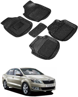 ARNEJA Leatherite 7D Mat For  Skoda Rapid(Black)
