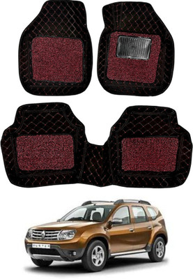 Autorepute Leather 7D Mat For  Renault Duster(Red, Black)