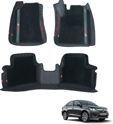 elegant Leatherite, Polypropylene 7D Mat For  Honda Amaze(Black, Red)