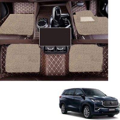 Autoclow Leatherite 7D Mat For  Toyota Innova Hycross (7 Seater)(Brown, Beige)