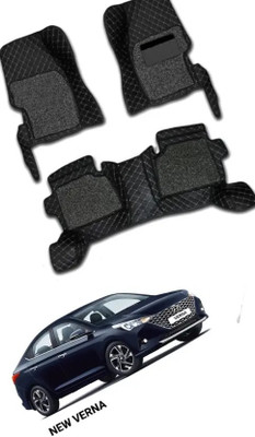 Welvis Leatherite 7D Mat For  Hyundai Verna(Black)