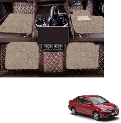 Autoclow Leatherite 7D Mat For  Toyota Etios(Brown, Beige)