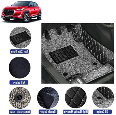 TOFIT ENTERPRISE Leather 7D Mat For  Nissan Magnite(Black)