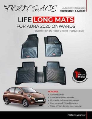 Footsace TPV Tray Mat For  Hyundai Aura(Black)