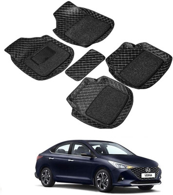 ARNEJA Leatherite 7D Mat For  Hyundai Verna(Black)
