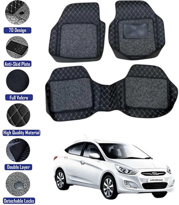 GENFRID Leatherite 7D Mat For  Hyundai Verna(Black)