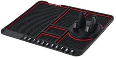 SarvoTeleweb Rubber Tray Mat For  Universal For Car(Black)