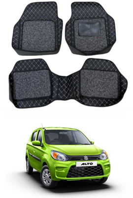 ARNEJA Leatherite 7D Mat For  Maruti Alto(Silver, Black)