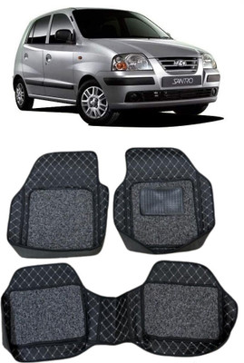 KUNTAIL ENTERPRISES Leatherite 7D Mat For  Hyundai Santro(Silver, Black)