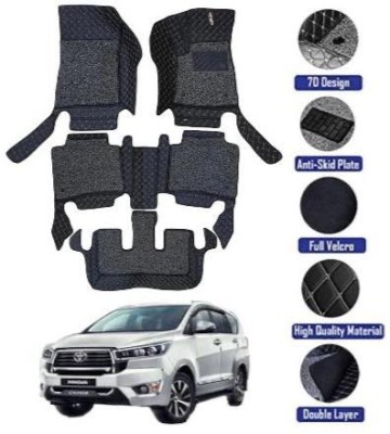 GENFRID Leatherite 7D Mat For  Toyota Innova Crysta(Silver, Black)